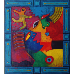 El intercambio de opiniones - afmeting 80 cm breed, lengte 90 cm - jaar-2008